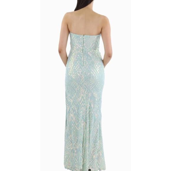 Speechless 9 embellished strapless formal evening gown light sage green NWOT - Picture 2 of 12